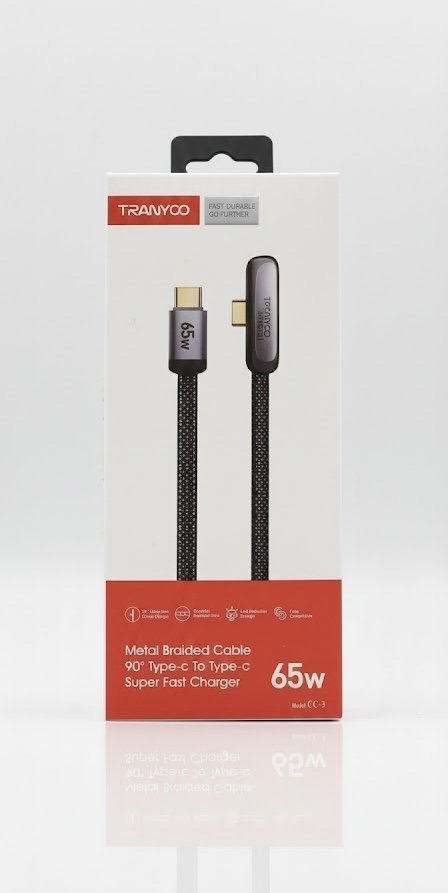 العب بحرية واشحن بسرعة! كابل  CC-3 من Type-C إلى Type-C.بزاوية 90 درجة 🎮⚡