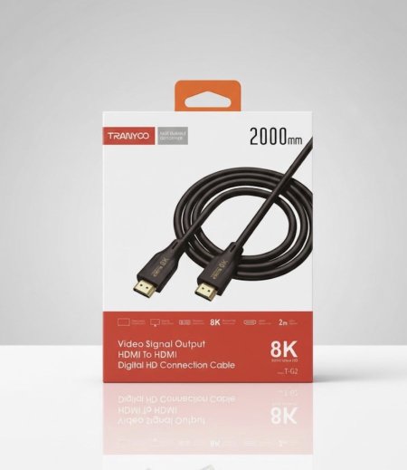 كيبل TRANYOO T-G2. يدعم دقة 8K المذهلة لضمان أنقى صورة وأعلى تفاصيل لشاشتك أو جهاز الألعاب الخاص بك، مع طول 2 متر لمنحك حرية أكبر في التوصيل.
