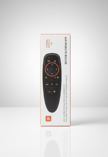 AIR REMOTE MOUSE: ماوس ريموت هوائي (جهاز تحكم عن بعد ذكي).  2.4GHz Wireless: اتصال لاسلكي بتردد 2.4 جيجاهرتز