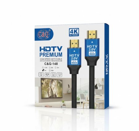 كابل HDTV PREMIUM 2.0 - دقة 4K فائقة السرعة (5 أمتار)