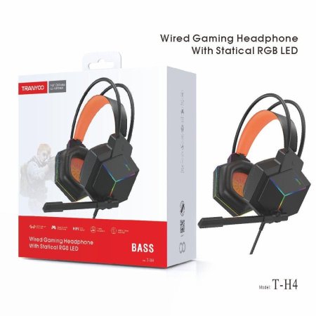 سماعة رأس احترافية Wired Gaming Headphone with statical RGB LED T-H4