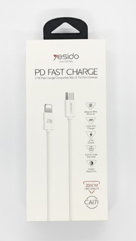 كابل Yesido CA171 – TYBE-C to iPhone السرعة والأمان في شحن أجهزة الآيفون (27W)