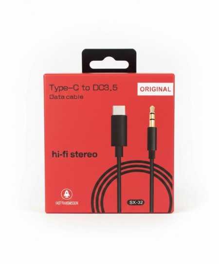 من منفذ Type-C إلى منفذ سماعة الرأس .DC3.5 (3.5 مم)